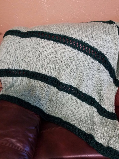 Dark Green & Light Throw/Afghan