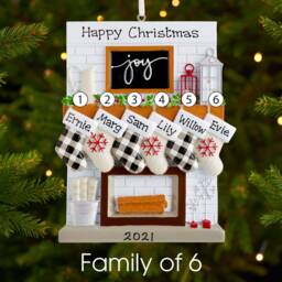 Personalised Family Christmas Xmas Tree Decoration Ornament - Fireplace - thumbnail 4