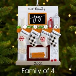 Personalised Family Christmas Xmas Tree Decoration Ornament - Fireplace - thumbnail 3
