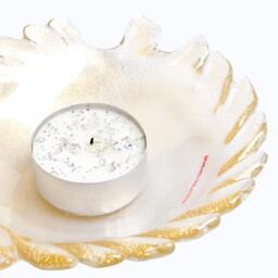 Murano Glass Gold Candleholder Plate - Italian Christmas Decor - thumbnail 3
