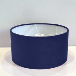 New Handmade Royal Blue Velvet Drum Lamp Shade Suitable For Tables & Ceilings With White Lining All Shapes Available Sizes On Demand - thumbnail 2