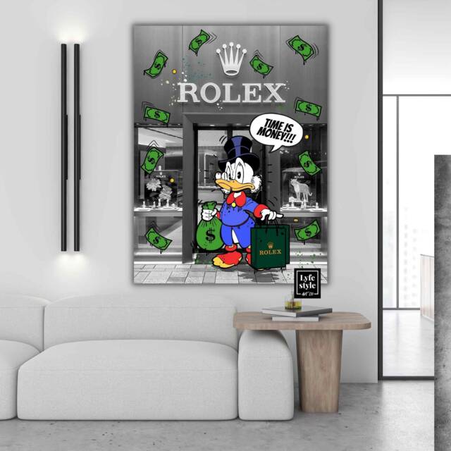 "Scrooge Mcduck X Rolex Watch Art - ""Time Is Money" - image 1