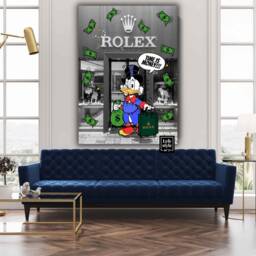 "Scrooge Mcduck X Rolex Watch Art - ""Time Is Money" - thumbnail 3