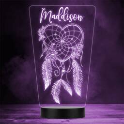 Heart Shaped Dream Catcher Personalised Gift Colour Change Led Lamp Night Light