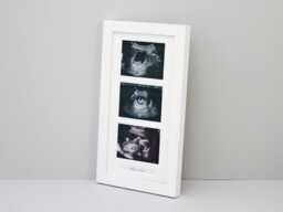 Baby Scan Photo Frame - Multi Aperture For Three Sized Photos & Text Box. Handmade. Shower Gift - Pregnancy Announcement - thumbnail 1