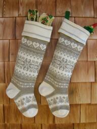 Neutral Two Tone Christmas Stocking, Personalized