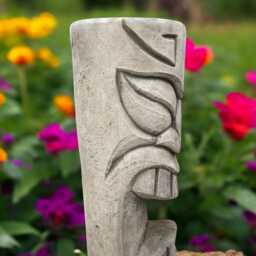 Tiki Totem Statue Concrete Tribal Figurine Stone Polynesian Sculpture Cement Garden Decor Outdoor Yard Ornament Lawn Decoration Holiday Gift - thumbnail 3