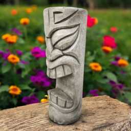 Tiki Totem Statue Concrete Tribal Figurine Stone Polynesian Sculpture Cement Garden Decor Outdoor Yard Ornament Lawn Decoration Holiday Gift - thumbnail 2