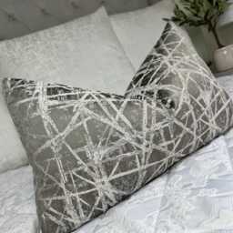 "Smoke Grey Cushion Cover, Lumbar Size Bed Cushion Grey Home Decor, Luxury Throw Pillow Cover 12"" X 20" - thumbnail 4