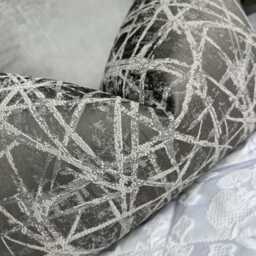 "Smoke Grey Cushion Cover, Lumbar Size Bed Cushion Grey Home Decor, Luxury Throw Pillow Cover 12"" X 20" - thumbnail 3