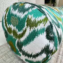 "Art Deco Decorative Scatter Cushion, Embroidered Modern Pillow 16"" X 6" - thumbnail 3