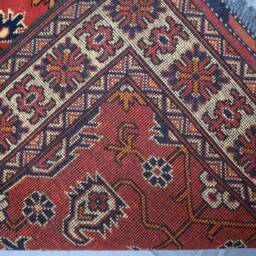 13 Ft Tribal Runner Rug Orange Red Afghan Hand Knotted Veg Dyes Wool Runner, Oriental Turkmen Rug, Geometric Boho Long Hallway - thumbnail 4