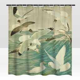 Birds Of New York Gulls & Kittiwakes Shower Curtain - thumbnail 1