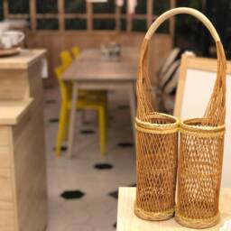 Wine Rack Basket For Gift Made Of Bamboo Kitchen Storage 2 Bottle - thumbnail 2
