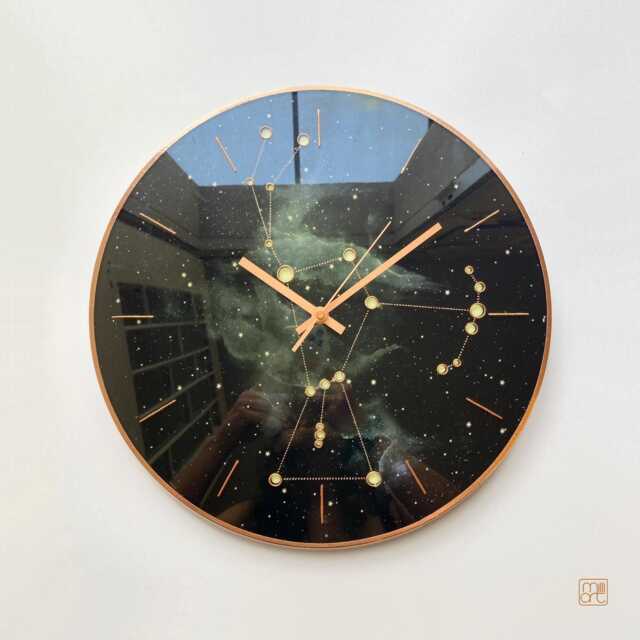 Orion Constellation Clock Black Nebula Sky With Glow in The Dark Effect, Celestial Art - image 1