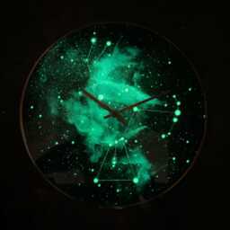 Orion Constellation Clock Black Nebula Sky With Glow in The Dark Effect, Celestial Art - thumbnail 2