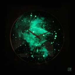 Orion Constellation Clock Black Nebula Sky With Glow in The Dark Effect, Celestial Art - thumbnail 2