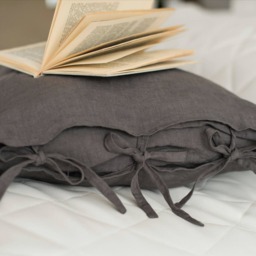 Linen Pillowcase With Ties/Softened Linen Queen, King, Standard Sizes Natural Bedding Pure Boudoir Pillow Case - thumbnail 2