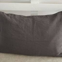 Linen Pillowcase With Ties/Softened Linen Queen, King, Standard Sizes Natural Bedding Pure Boudoir Pillow Case - thumbnail 3