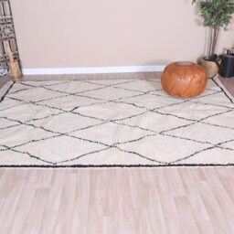 Authentic Moroccan Rug, Beni Ourain Rug 6x9 Ft, Wool - thumbnail 2
