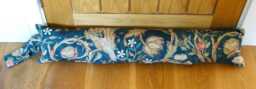 Draught Excluder, William Morris Melsetter, Teal Green Linen Door Stopper, Draft Window Draught Dodger