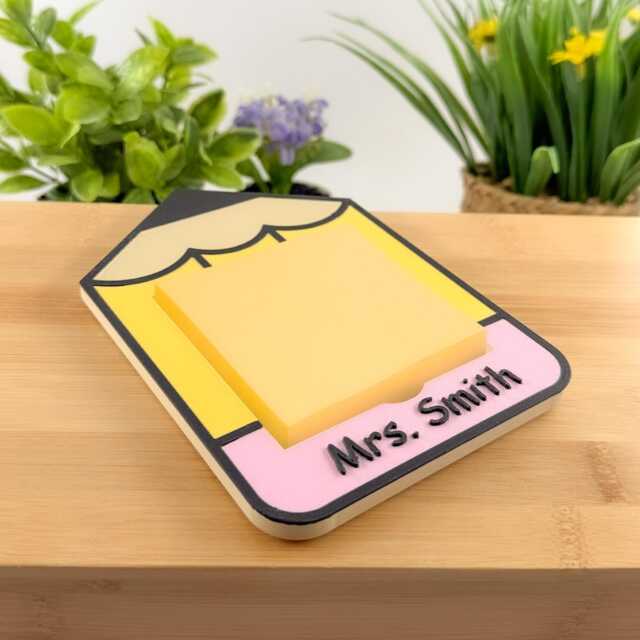 Personalised Pencil Sticky Note Holder - image 1