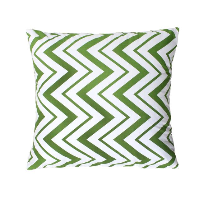 Green Chevron Pillow Cover, 100% Cotton Decorative Cushion - image 1