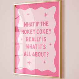 Hokey Cokey Quote Art Print Funky Pink Home Decor - thumbnail 2