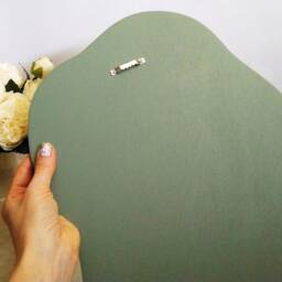 Small Wall Mirror Sage Green Decor, Vanity Mirror, Asymmetrical Wavy Mirror Decor For Wall, Entry Handmade Olive - thumbnail 3
