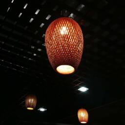 Bamboo Pendant Light Woven Lamp Shade, Natural Decor - thumbnail 2