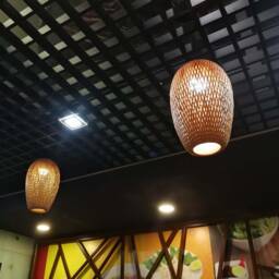 Bamboo Pendant Light Woven Lamp Shade, Natural Decor - thumbnail 3