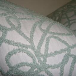 Mid Century Modern Decorative Pillow Cover, 20 Inches Abstract Swirls Euro Sham Room Decor, Teal Aqua White Sofa Cushion Couch Throw - thumbnail 2