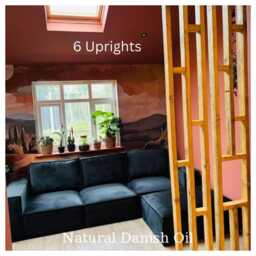 Wooden Wall Partition With Shelves - Room Divider The Benjamin - thumbnail 3