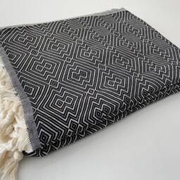 Black Turkish Blanket 79x98, Throw, Sofa Cover, Bedspread, Housewarming Gift, Decorative Bed Wholesale - thumbnail 3