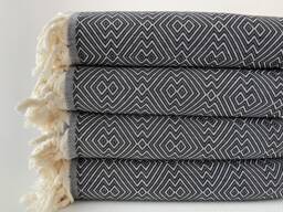 Black Turkish Blanket 79x98, Throw, Sofa Cover, Bedspread, Housewarming Gift, Decorative Bed Cover
