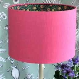 Handmade Desert Rose Linen Lampshade William Morris Interior - thumbnail 1
