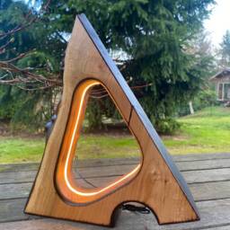 Dark Dimensions - Hand-Carved Sculptural Wood Lamp - thumbnail 3