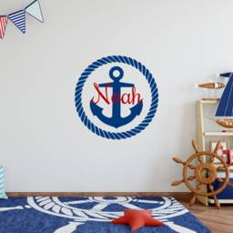 Personalized Nautical Anchor Boys Name Wall Decal Ww260 - thumbnail 3