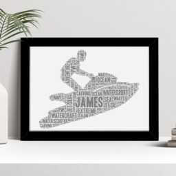 Personalised Jet Ski Word Art Print, Watersports Gift, Custom Wall Framed Picture, Present For Men, Women Nl - thumbnail 2