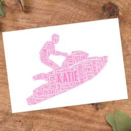 Personalised Jet Ski Word Art Print, Watersports Gift, Custom Wall Framed Picture, Present For Men, Women Nl - thumbnail 3