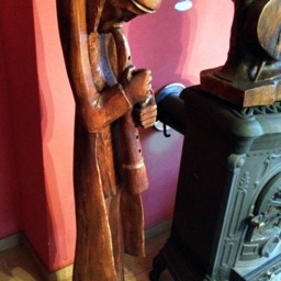 The Musician With Flute Wooden Statue Hand Made Sculpture - thumbnail 4
