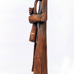 The Musician With Flute Wooden Statue Hand Made Sculpture - thumbnail 3