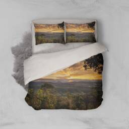 3D Sunset Landscape Duvet Cover Set, Forest Mountain Bedding - thumbnail 2