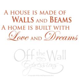 A House Is Made Vinyl Decal, Wall Words, Home Love & Dreams Family Wall Decal - thumbnail 2