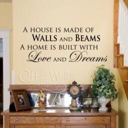 A House Is Made Vinyl Decal, Wall Words, Home Love & Dreams Family Wall Decal - thumbnail 1