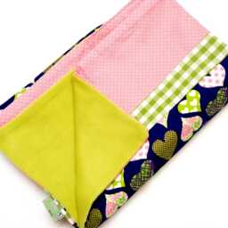 Baby Blanket in Pink/Purple/Green, Cuddly Blanket, Children's Also Available As A Set With Comforter Or Pillow. Handmade By Bab-Berlin - thumbnail 3