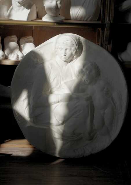 Large Michelangelo Wall Sculpture, Virgin & Child Plaster Relief, Handmade Plaque By Nicholas H Wood - image 1