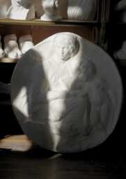 Large Michelangelo Wall Sculpture, Virgin & Child Plaster Relief, Handmade Plaque By Nicholas H Wood - thumbnail 1