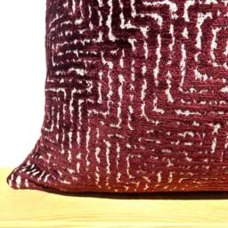 Burgundy & White Textured Pillow Cover, Accent Cushion 22x22, Throw Pillow, Red Euro Sham 26x26, Cozy Sofa Lumbar - thumbnail 2