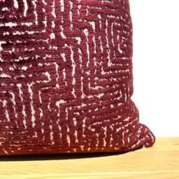 Burgundy & White Textured Pillow Cover, Accent Cushion 22x22, Throw Pillow, Red Euro Sham 26x26, Cozy Sofa Lumbar - thumbnail 3